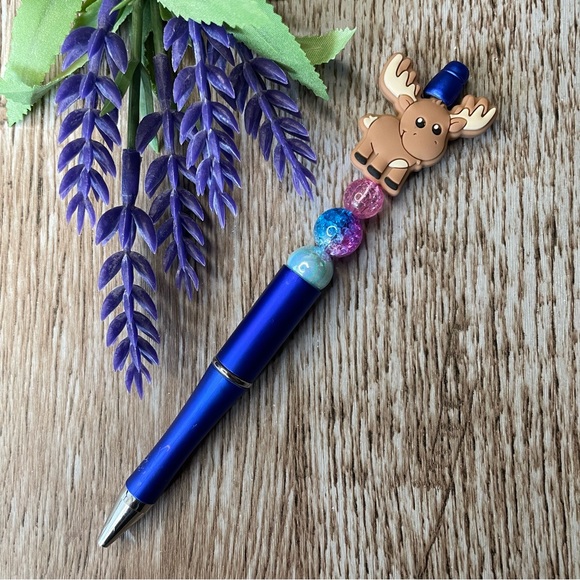 Handcrafted Christmas Pens Beaded Unique Artisan Gifts Office Accessories - Picture 3 of 9